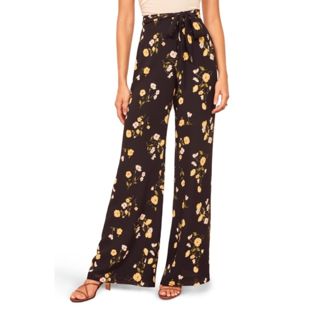 NWOT Reformation Starry Pant Floral Piazza Trouser Wide Leg Pants Size 8